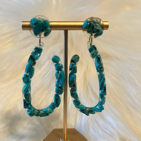 Handmade Genuine Turquoise Earrings - Picture 5 of 9